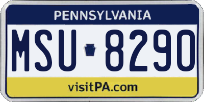PA license plate MSU8290