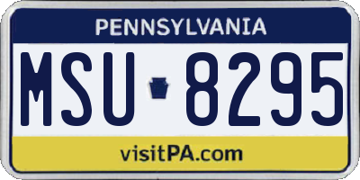 PA license plate MSU8295