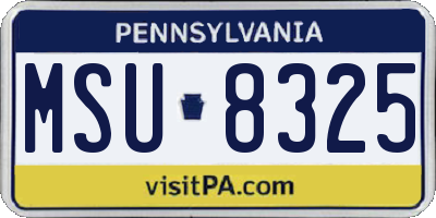 PA license plate MSU8325