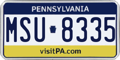 PA license plate MSU8335