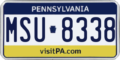 PA license plate MSU8338