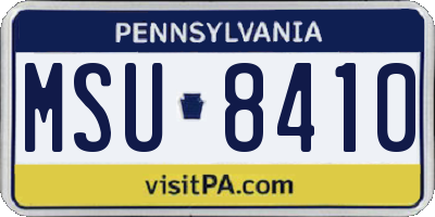 PA license plate MSU8410