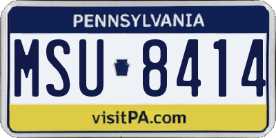 PA license plate MSU8414