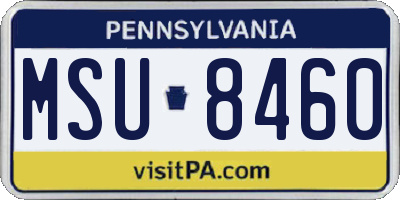 PA license plate MSU8460
