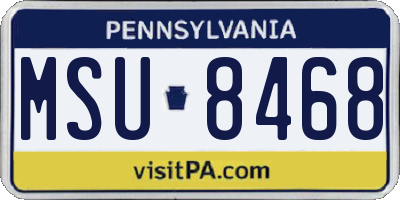 PA license plate MSU8468