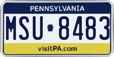 PA license plate MSU8483