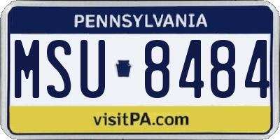 PA license plate MSU8484