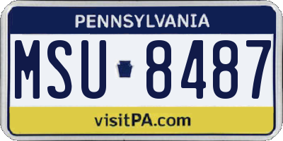 PA license plate MSU8487