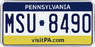 PA license plate MSU8490