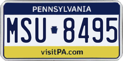 PA license plate MSU8495