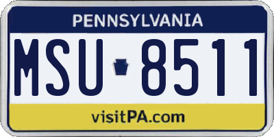 PA license plate MSU8511