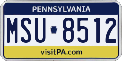 PA license plate MSU8512
