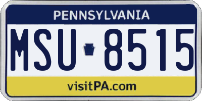 PA license plate MSU8515