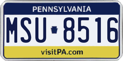 PA license plate MSU8516