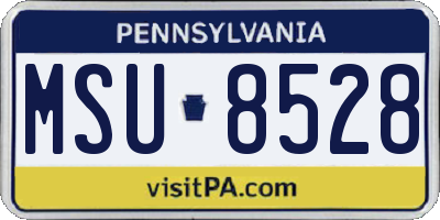 PA license plate MSU8528