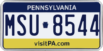 PA license plate MSU8544
