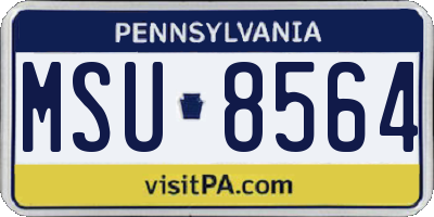 PA license plate MSU8564