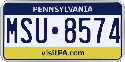 PA license plate MSU8574
