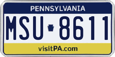 PA license plate MSU8611
