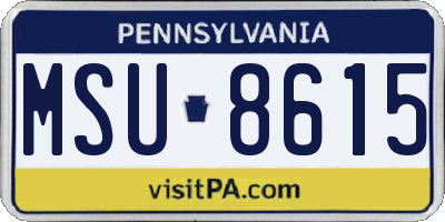 PA license plate MSU8615