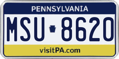 PA license plate MSU8620