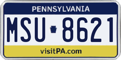PA license plate MSU8621