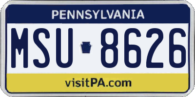 PA license plate MSU8626