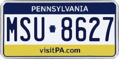 PA license plate MSU8627
