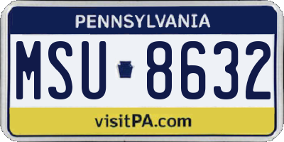 PA license plate MSU8632