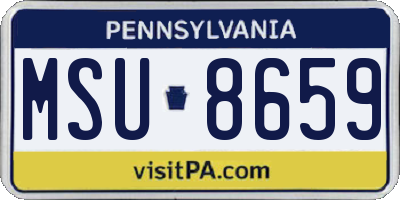 PA license plate MSU8659