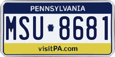 PA license plate MSU8681