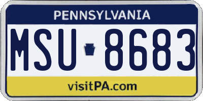 PA license plate MSU8683
