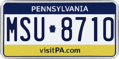 PA license plate MSU8710
