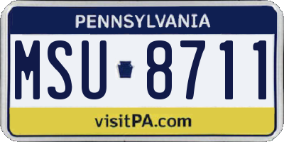 PA license plate MSU8711