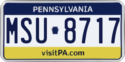 PA license plate MSU8717