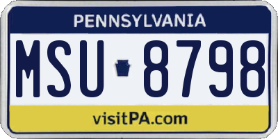 PA license plate MSU8798