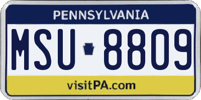 PA license plate MSU8809