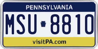 PA license plate MSU8810