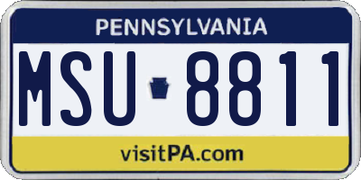 PA license plate MSU8811