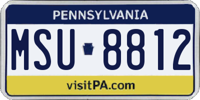 PA license plate MSU8812