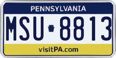PA license plate MSU8813