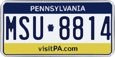 PA license plate MSU8814