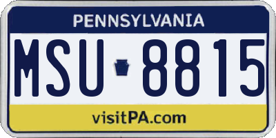 PA license plate MSU8815