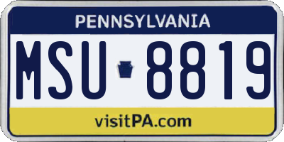 PA license plate MSU8819