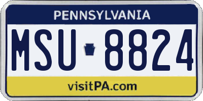PA license plate MSU8824