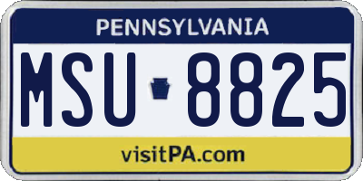PA license plate MSU8825