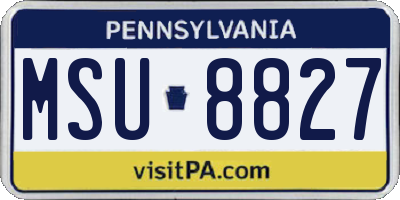 PA license plate MSU8827