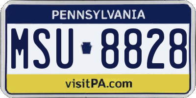 PA license plate MSU8828