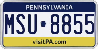 PA license plate MSU8855