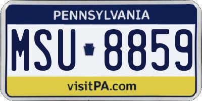 PA license plate MSU8859